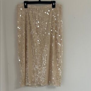 Old Navy Cream Sequin Maxi Skirt